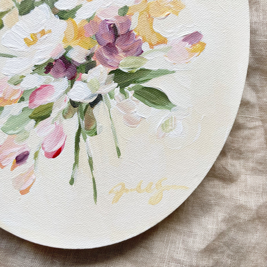 FLORAL NO. ? | ORIGINAL PAINTING OVAL CANVAS 8