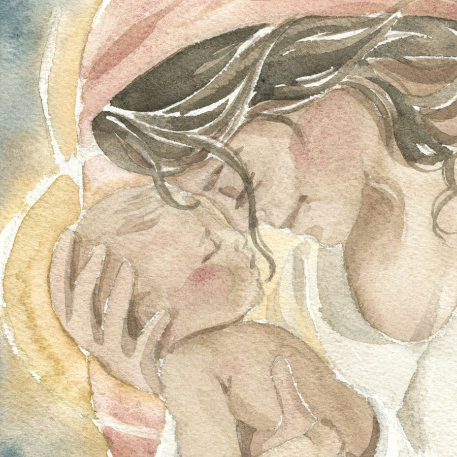 SILENT NIGHT - MARY AND BABY JESUS | GICLÉE ART PRINT