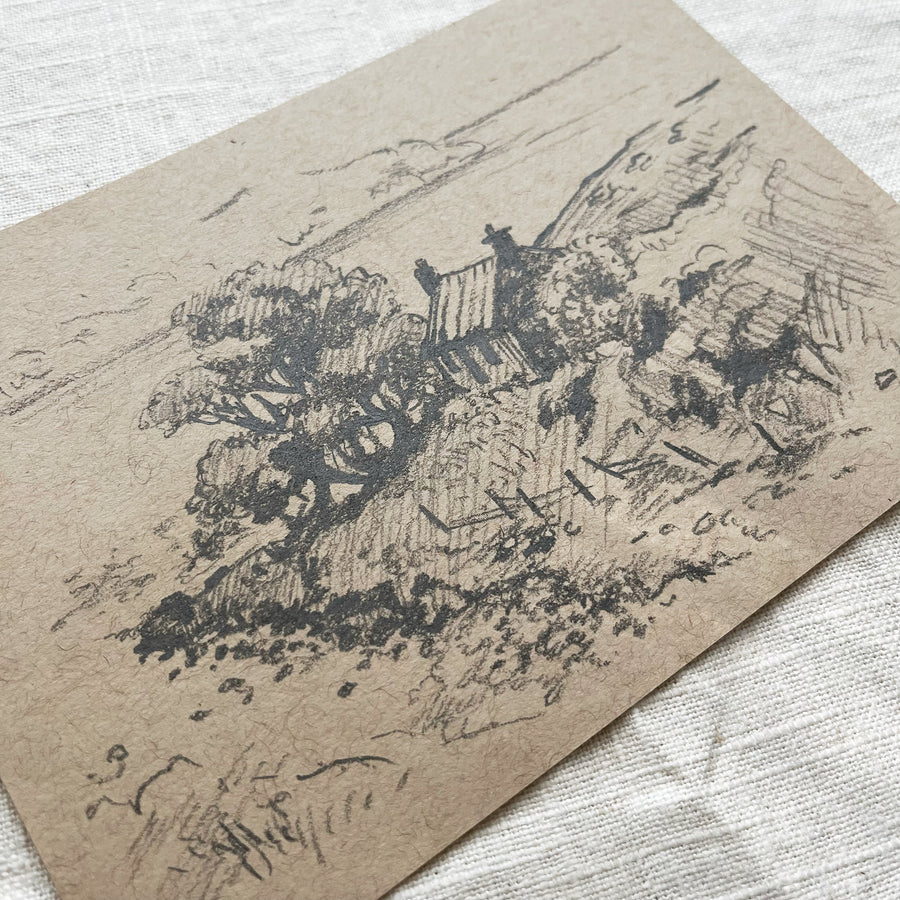 CUSTOM VINTAGE INSPIRED SKETCH | ORIGINAL DRAWING ON TONED PAPER