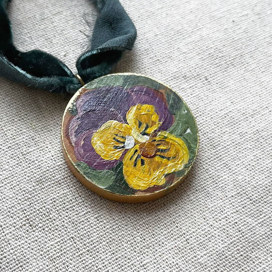 PANSIES - PURPLE | HAND PAINTED ORNAMENT 2025