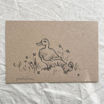 CUTE DASIY DUCKS | ORIGINAL SKETCH ON TONED PAPER 4