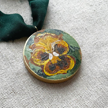 PANSIES - YELLOW | HAND PAINTED ORNAMENT 2025