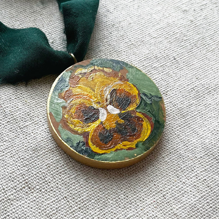 PANSIES - YELLOW | HAND PAINTED ORNAMENT 2025