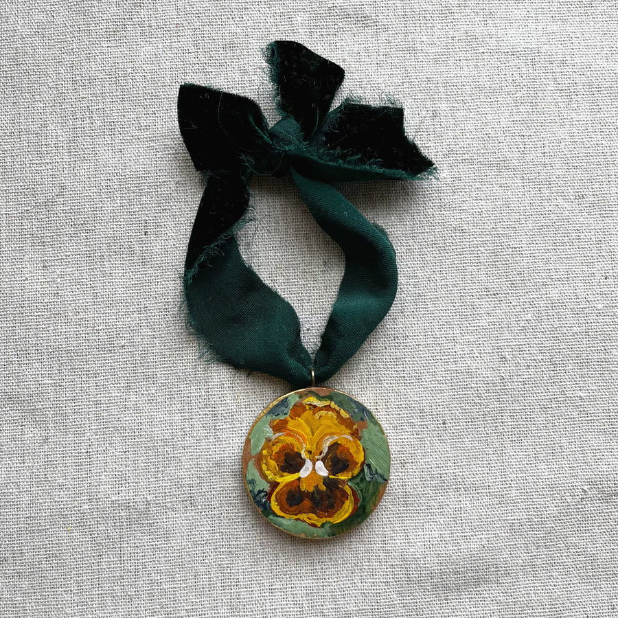 PANSIES - YELLOW | HAND PAINTED ORNAMENT 2025