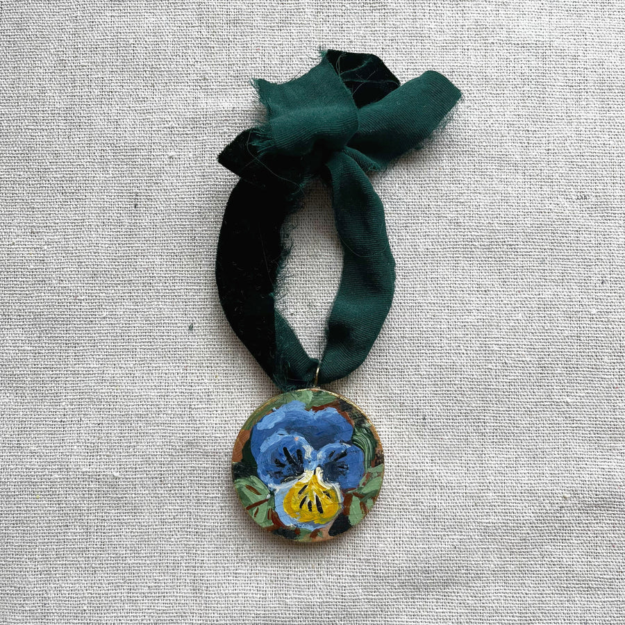PANSIES - BLUE | HAND PAINTED ORNAMENT 2025