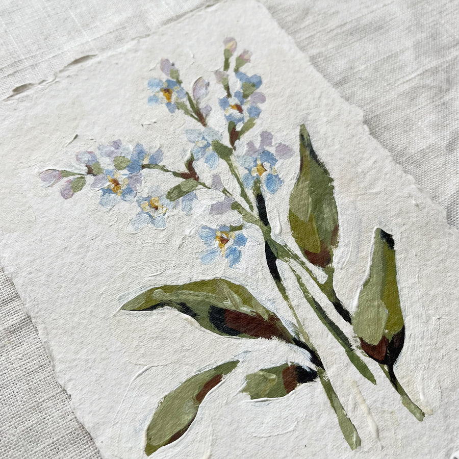 FORGET ME NOTS | ORIGINAL PAINTING ON HANDMADE PAPER 5