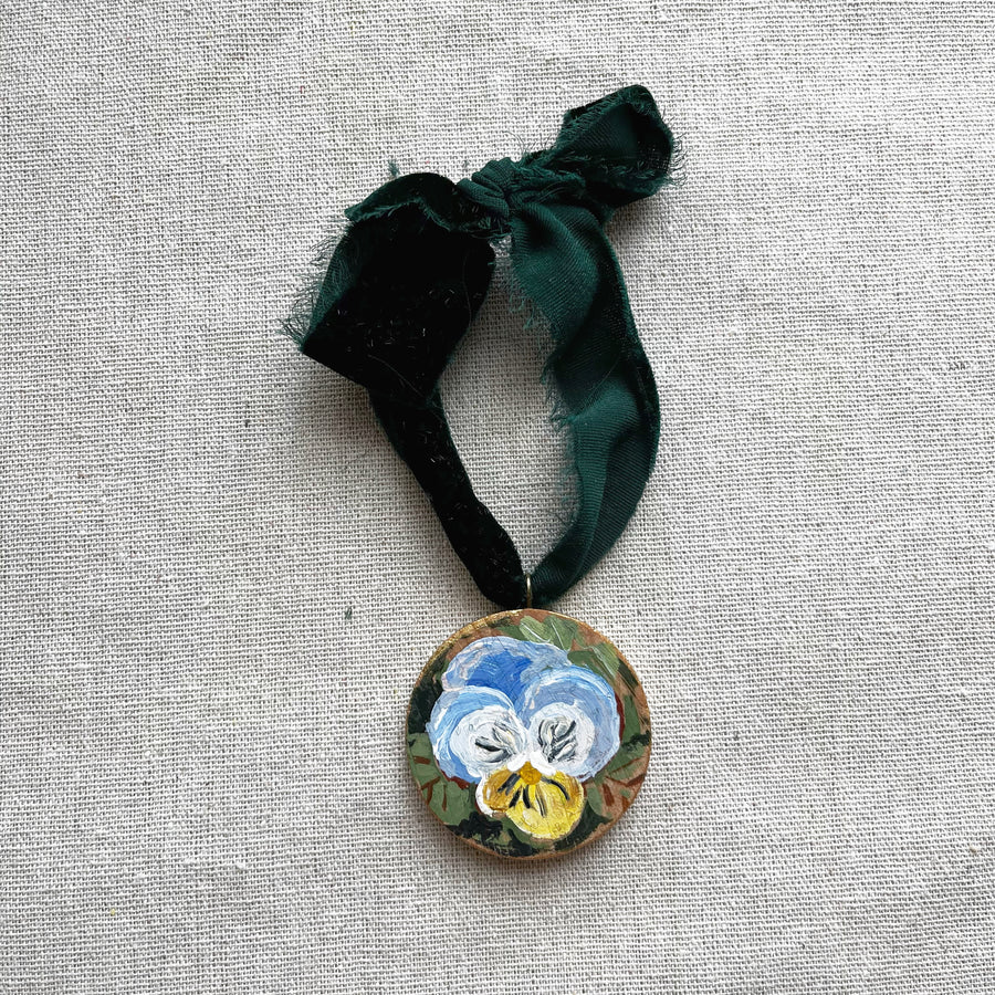 PANSIES - LIGHT BLUE | HAND PAINTED ORNAMENT 2025