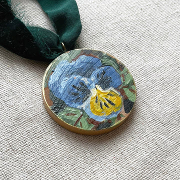 PANSIES - BLUE | HAND PAINTED ORNAMENT 2025