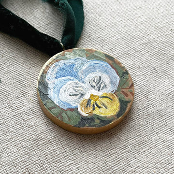 PANSIES - LIGHT BLUE | HAND PAINTED ORNAMENT 2025