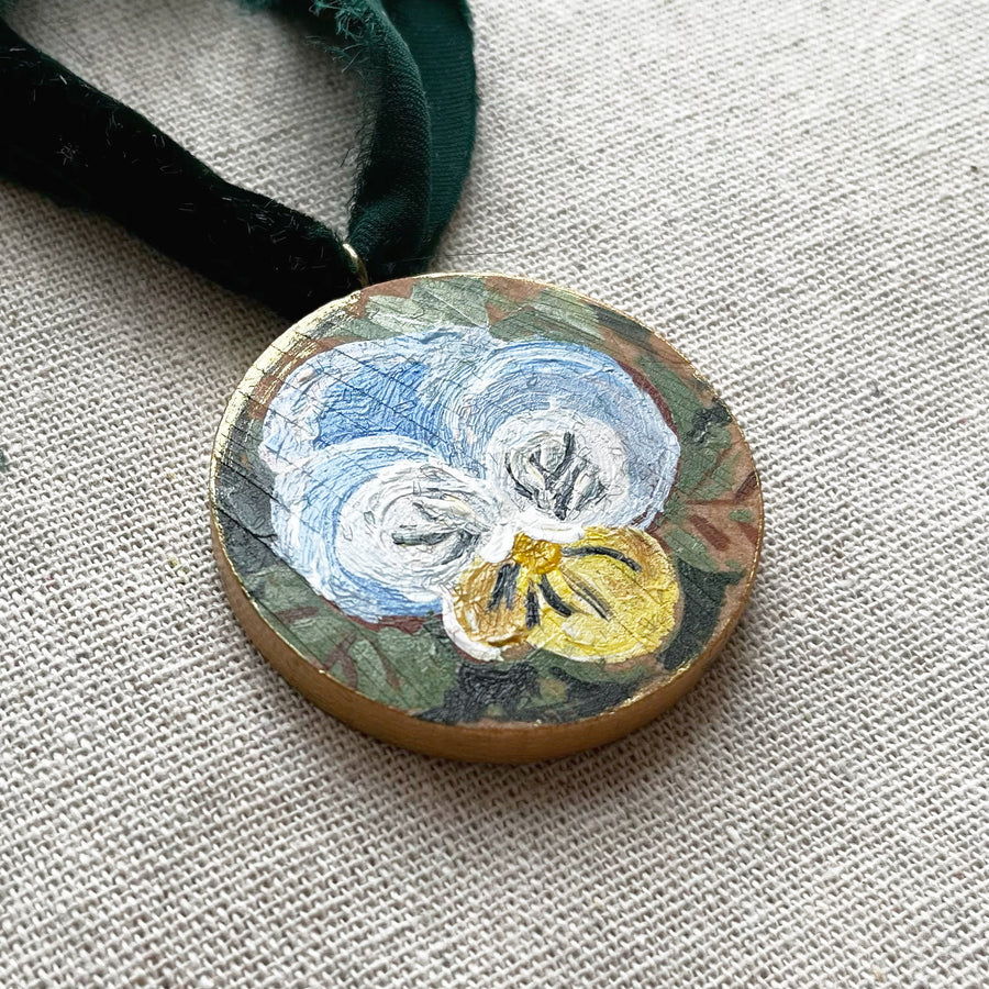 PANSIES - LIGHT BLUE | HAND PAINTED ORNAMENT 2025