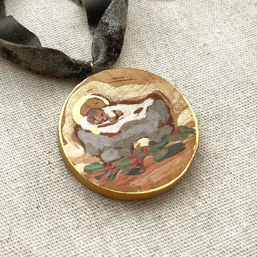 LITTLE LORD JESUS - HOLLY NO. 2 | HAND PAINTED ORNAMENT 2025