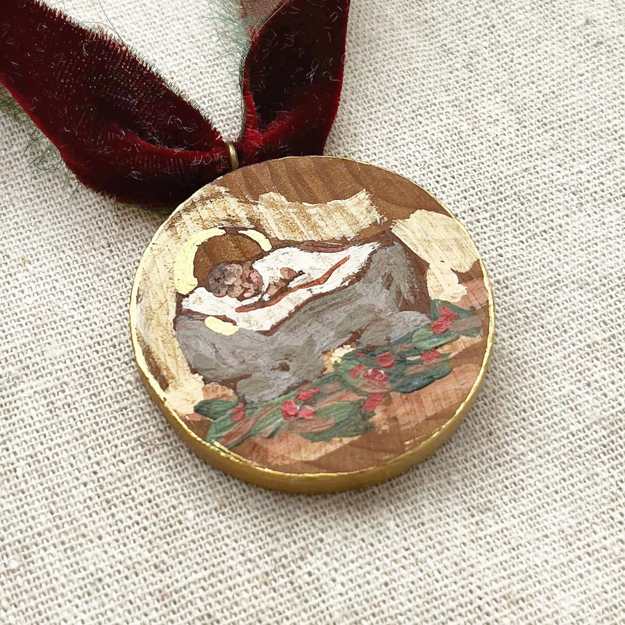 LITTLE LORD JESUS - HOLLY NO. 1 | HAND PAINTED ORNAMENT 2025