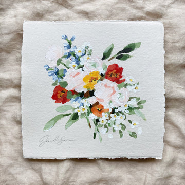 FLORAL NO. 6 | ORIGINAL PAINTING ON HANDMADE PAPER 7