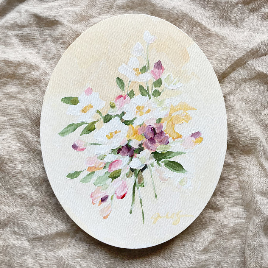 FLORAL NO. ? | ORIGINAL PAINTING OVAL CANVAS 8