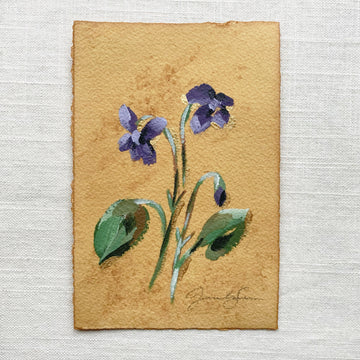 VIOLETS ON TEA-DYED PAPER | ORIGINAL PAINTING 4