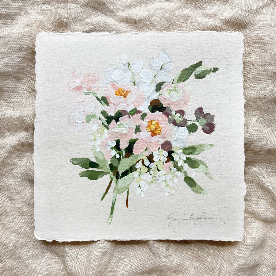 FLORAL NO. 3 | ORIGINAL PAINTING ON HANDMADE PAPER 7