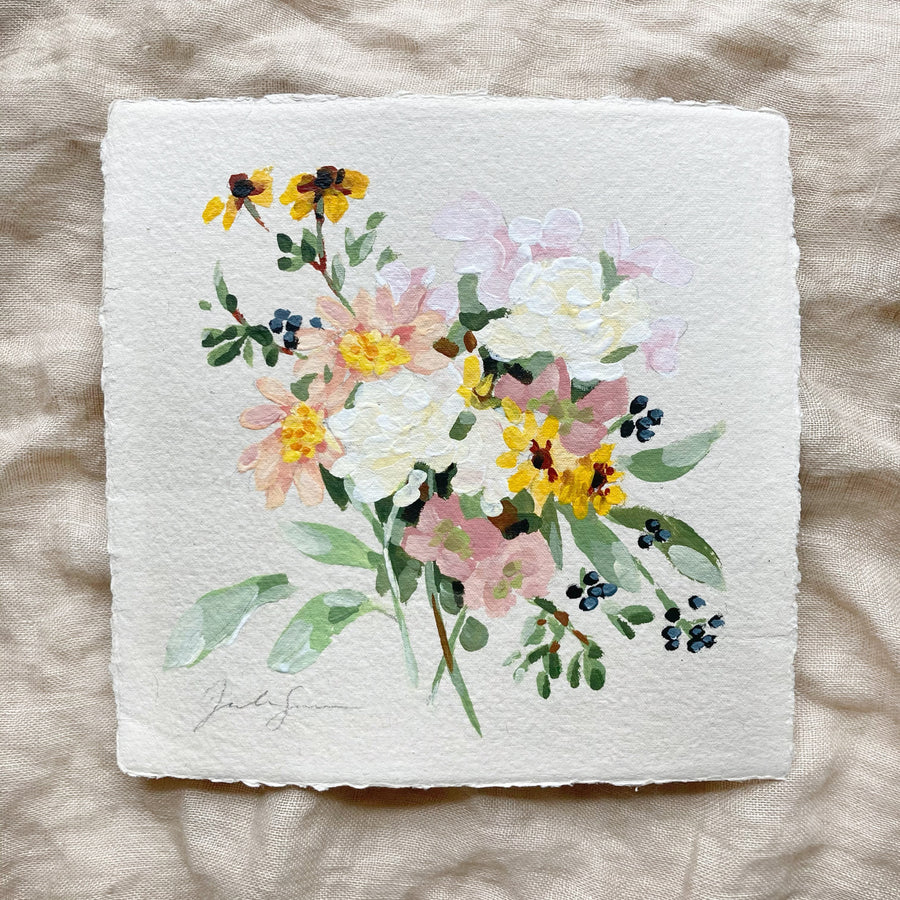 FLORAL NO. 2 | ORIGINAL PAINTING ON HANDMADE PAPER 7