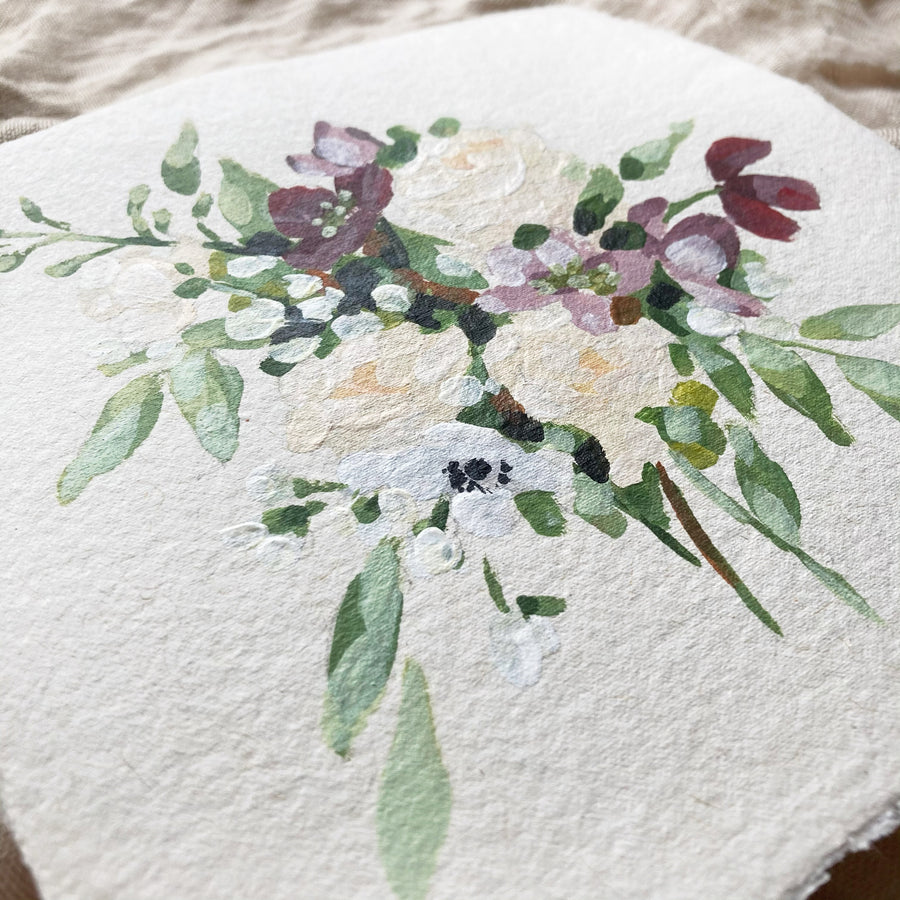 FLORAL NO. 1 | ORIGINAL PAINTING ON HANDMADE PAPER 7