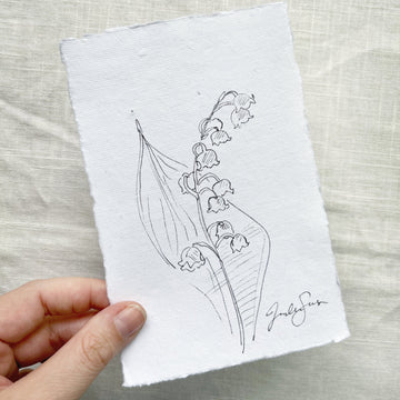 LILY OF THE VALLEY | ORIGINAL SKETCH ON HANDMADE PAPER 4