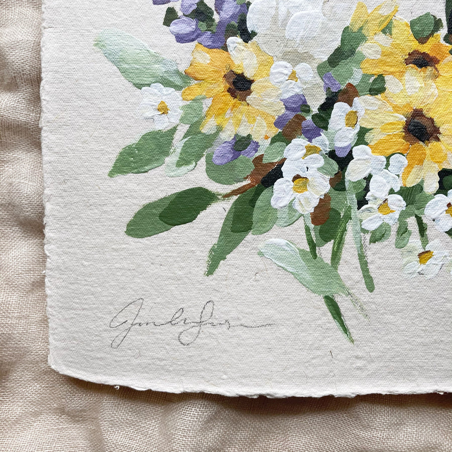 FLORAL NO. 8 | ORIGINAL PAINTING ON HANDMADE PAPER 7