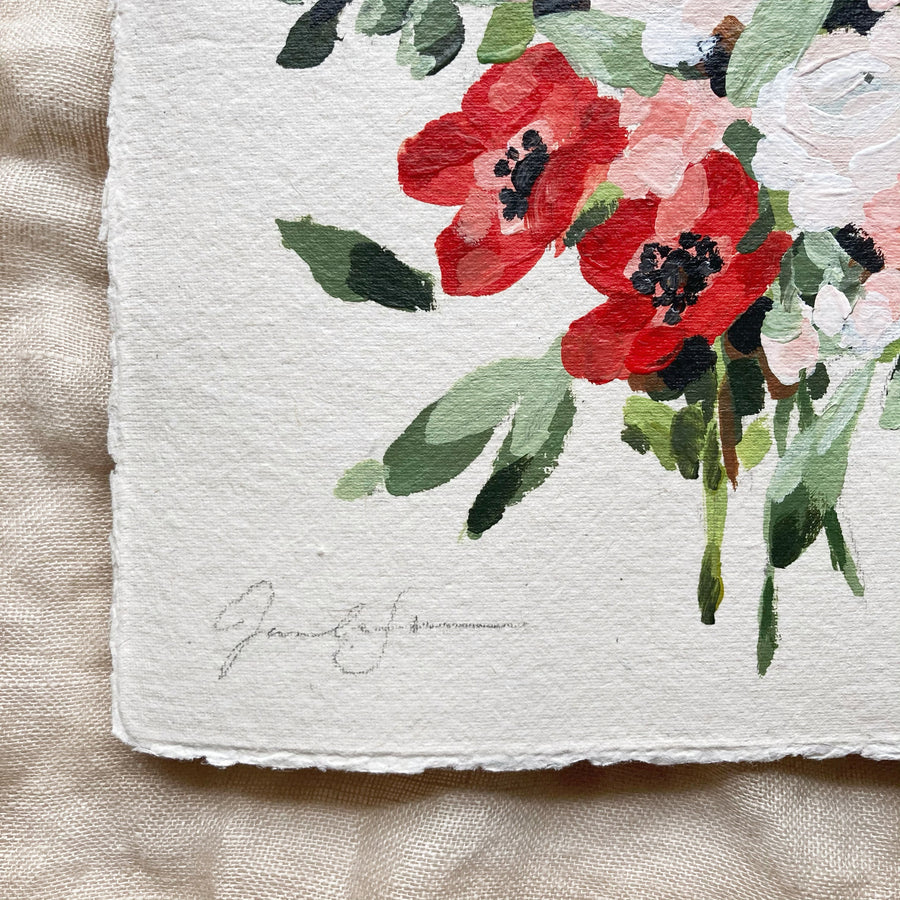 FLORAL NO. 4 | ORIGINAL PAINTING ON HANDMADE PAPER 7