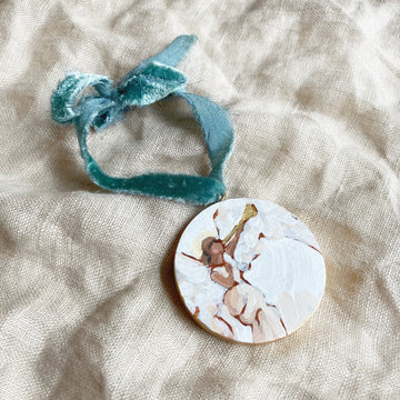 TRIUMPH OF THE SKIES - BRUNETTE 3 | HAND PAINTED ORNAMENT ON WOOD