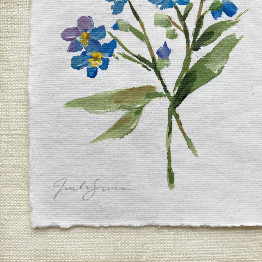 FORGET ME NOTS | ORIGINAL PAINTING ON HANDMADE PAPER 4