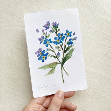 FORGET ME NOTS | ORIGINAL PAINTING ON HANDMADE PAPER 4